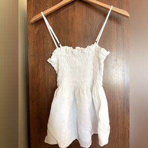 Cloth & Stone White Smocked Linen Tank